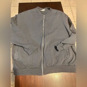 ASOS Slate Blue Full-Zip Bomber Jacket